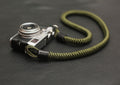 Olive green hand woven camera strap