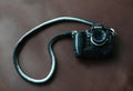 Black and silver woven camera strap